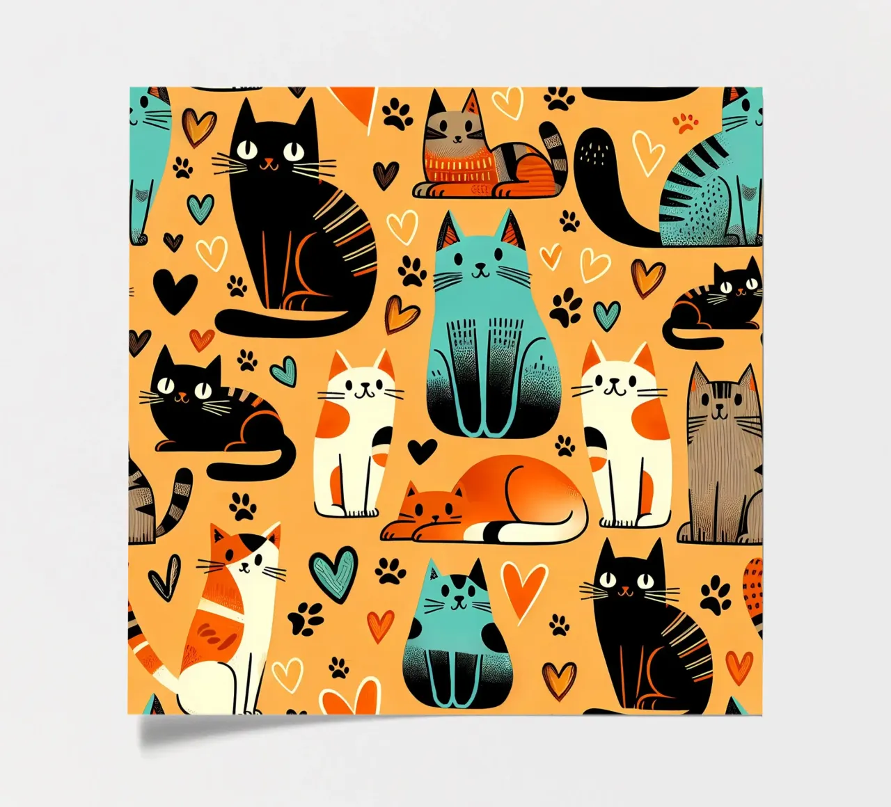 Cat Doodle Pattern sticker sheet by Happy Littles