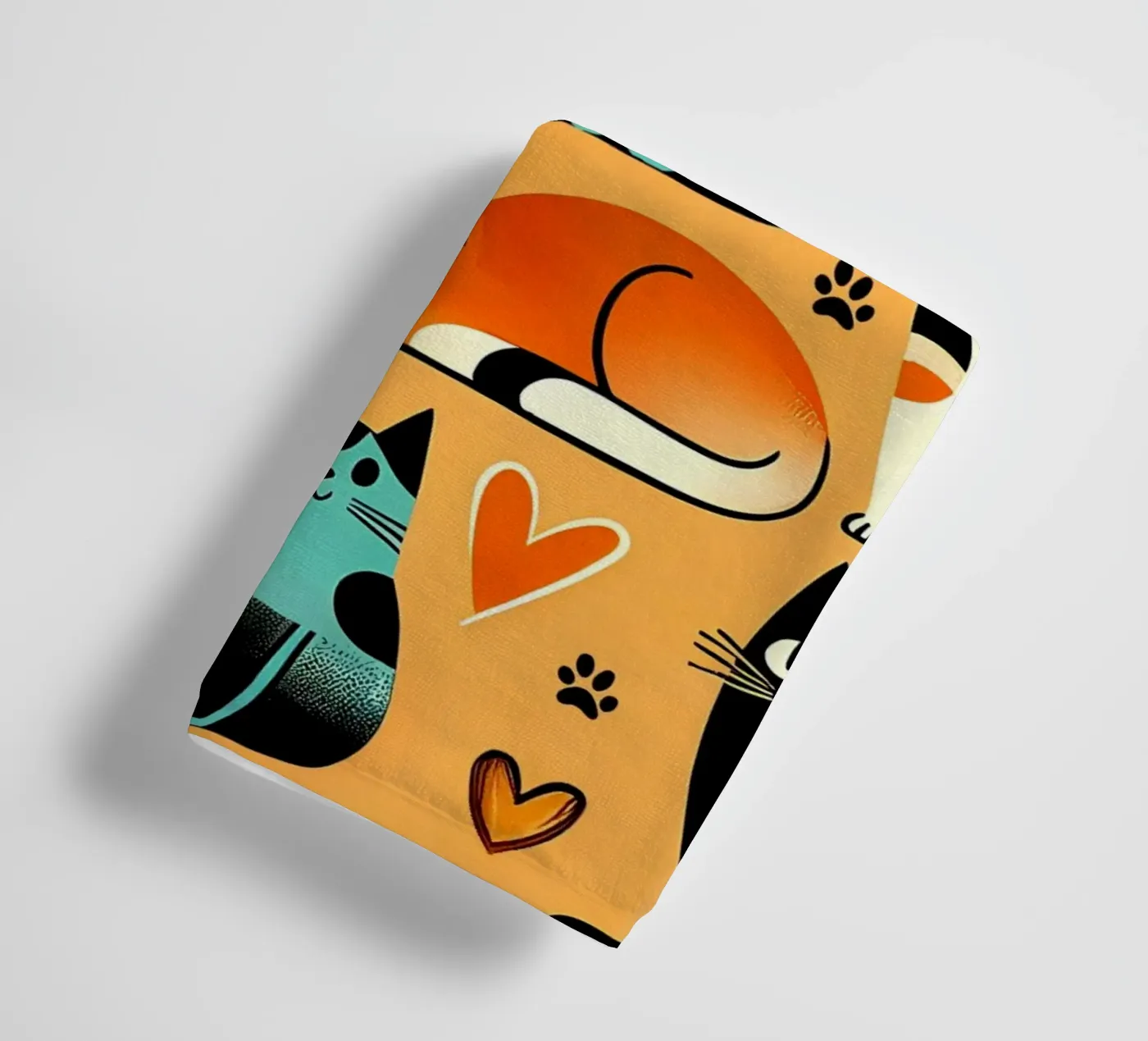 Cat Doodle Pattern towel by Happy Littles