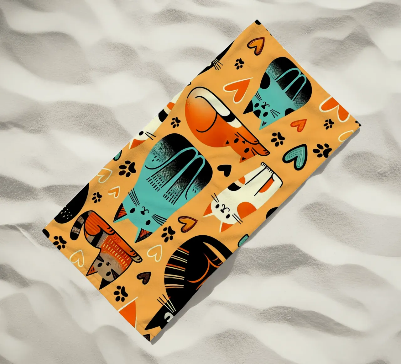 Schema di scarabocchio di gatto telo mare da Happy Littles