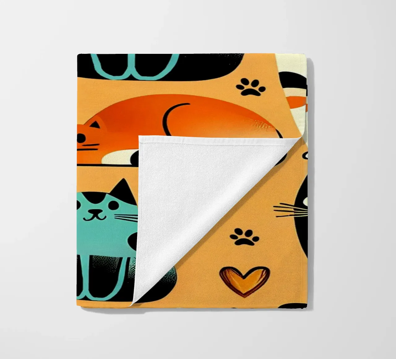 Cat Doodle Pattern strandhanddoek van Happy Littles