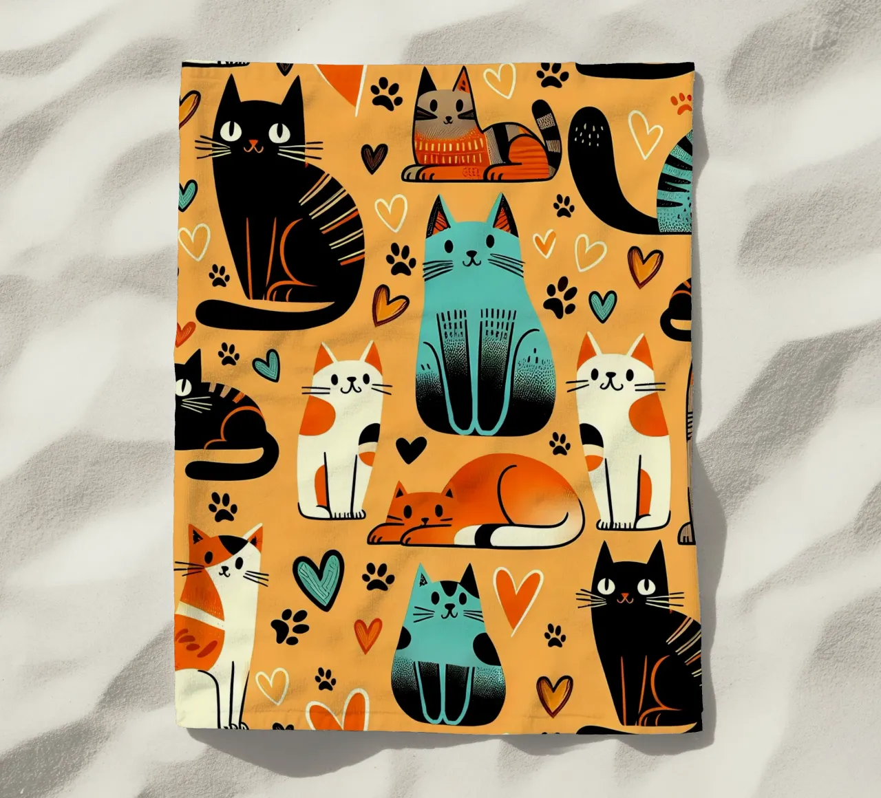 Schema di scarabocchio di gatto telo mare da Happy Littles