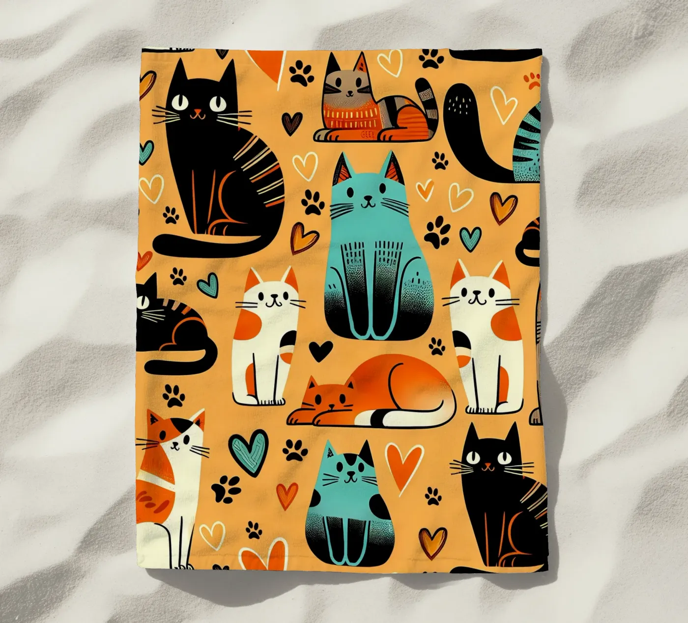 Schema di scarabocchio di gatto telo mare da Happy Littles