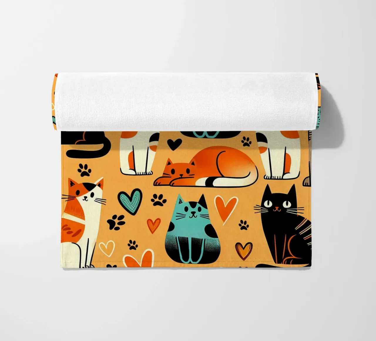 Schema di scarabocchio di gatto telo mare da Happy Littles