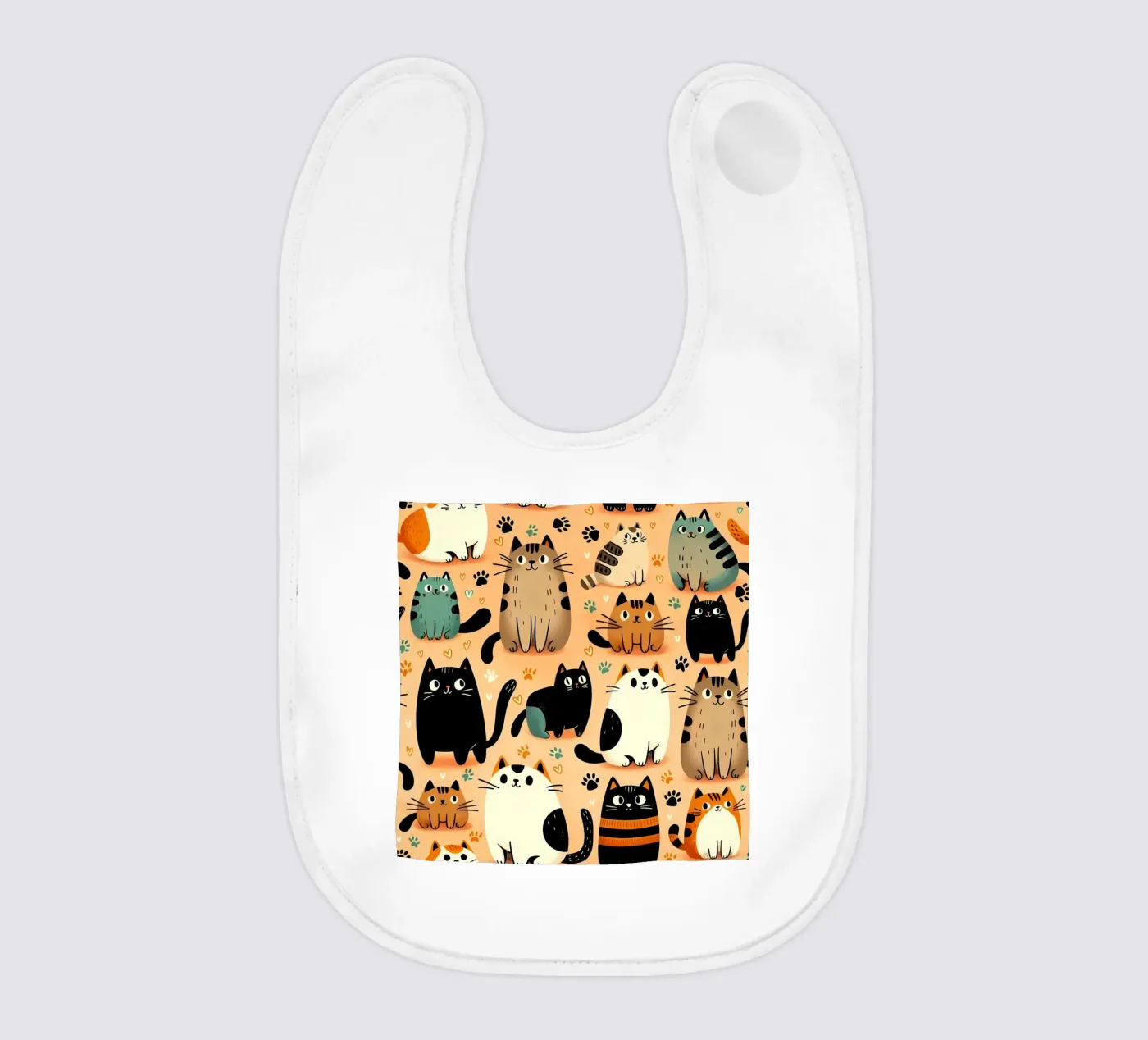 Schema di scarabocchio di gatto bavaglino da Happy Littles