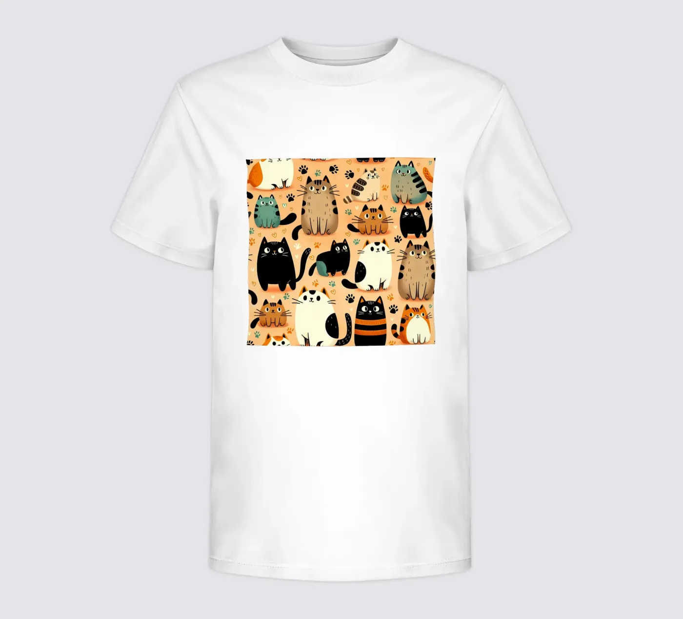 Schema di scarabocchio di gatto t-shirt bambini da Happy Littles