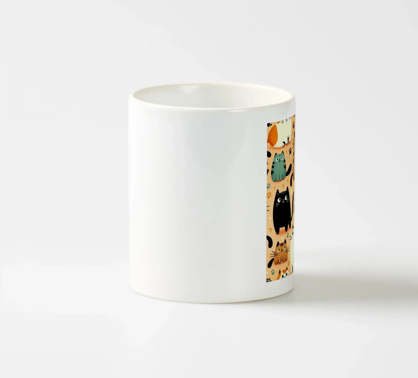 Cat Doodle Pattern ceramic mug by Happy Littles
