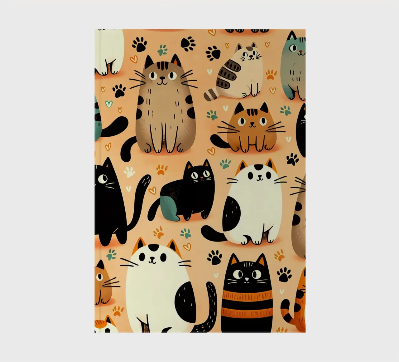 Cat Doodle Pattern notebook by Happy Littles