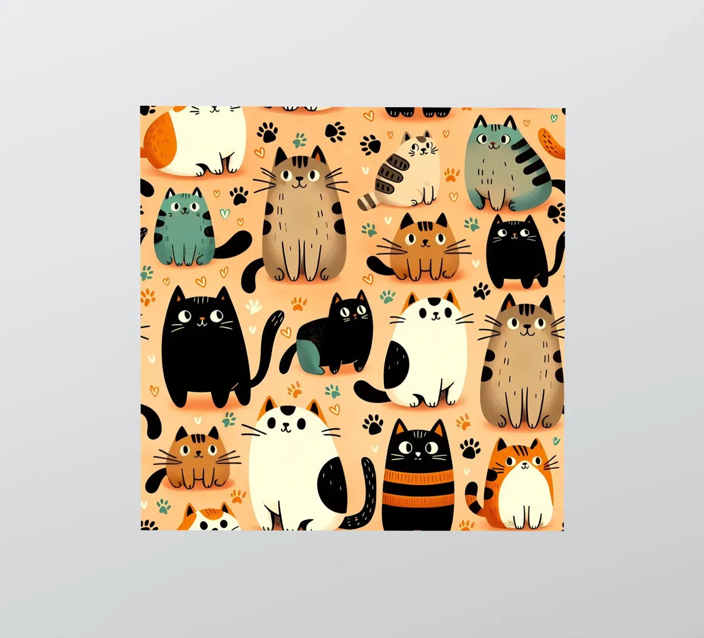 Cat Doodle Pattern adesivo da Happy Littles