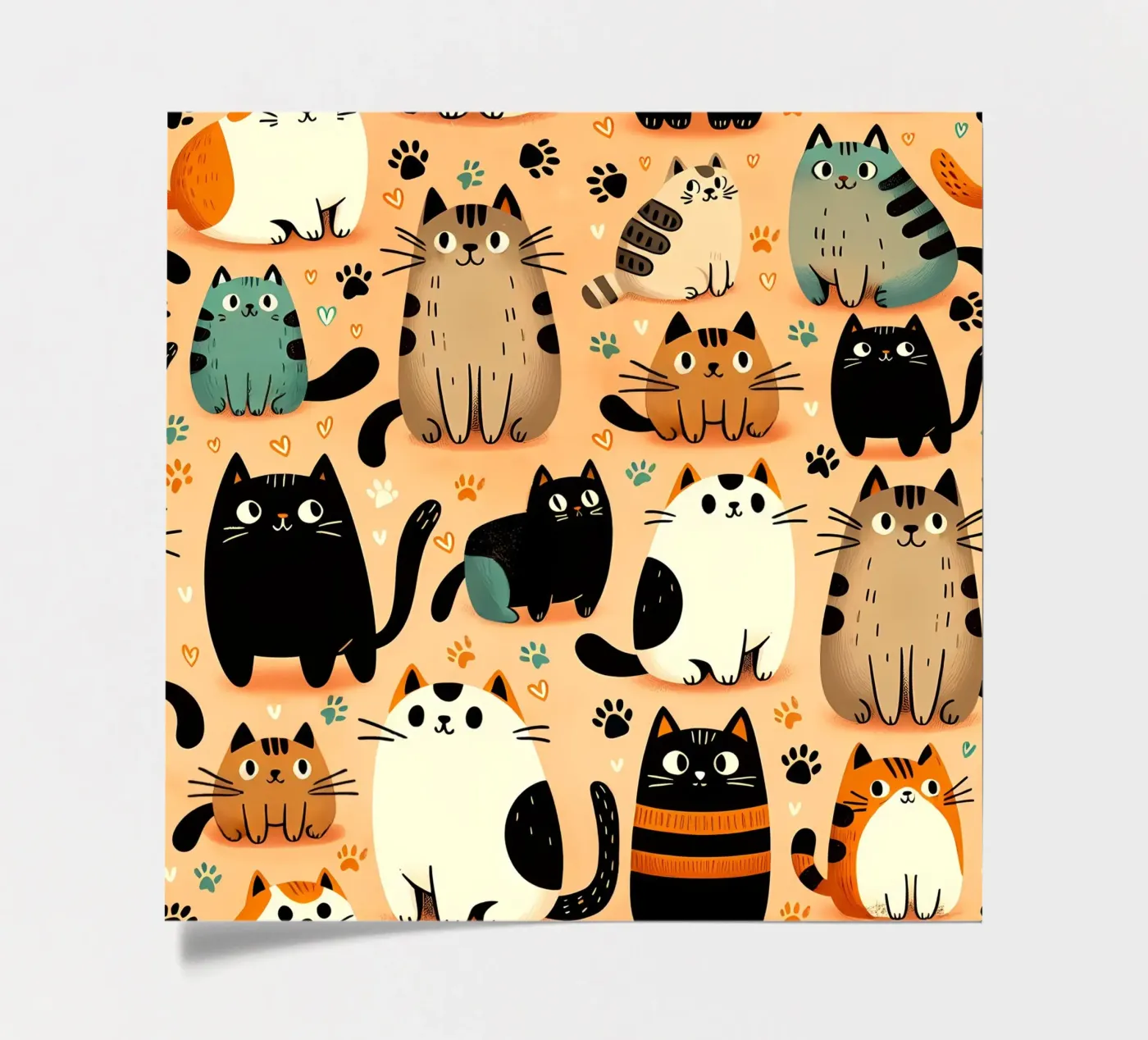 Cat Doodle Pattern sticker sheet by Happy Littles