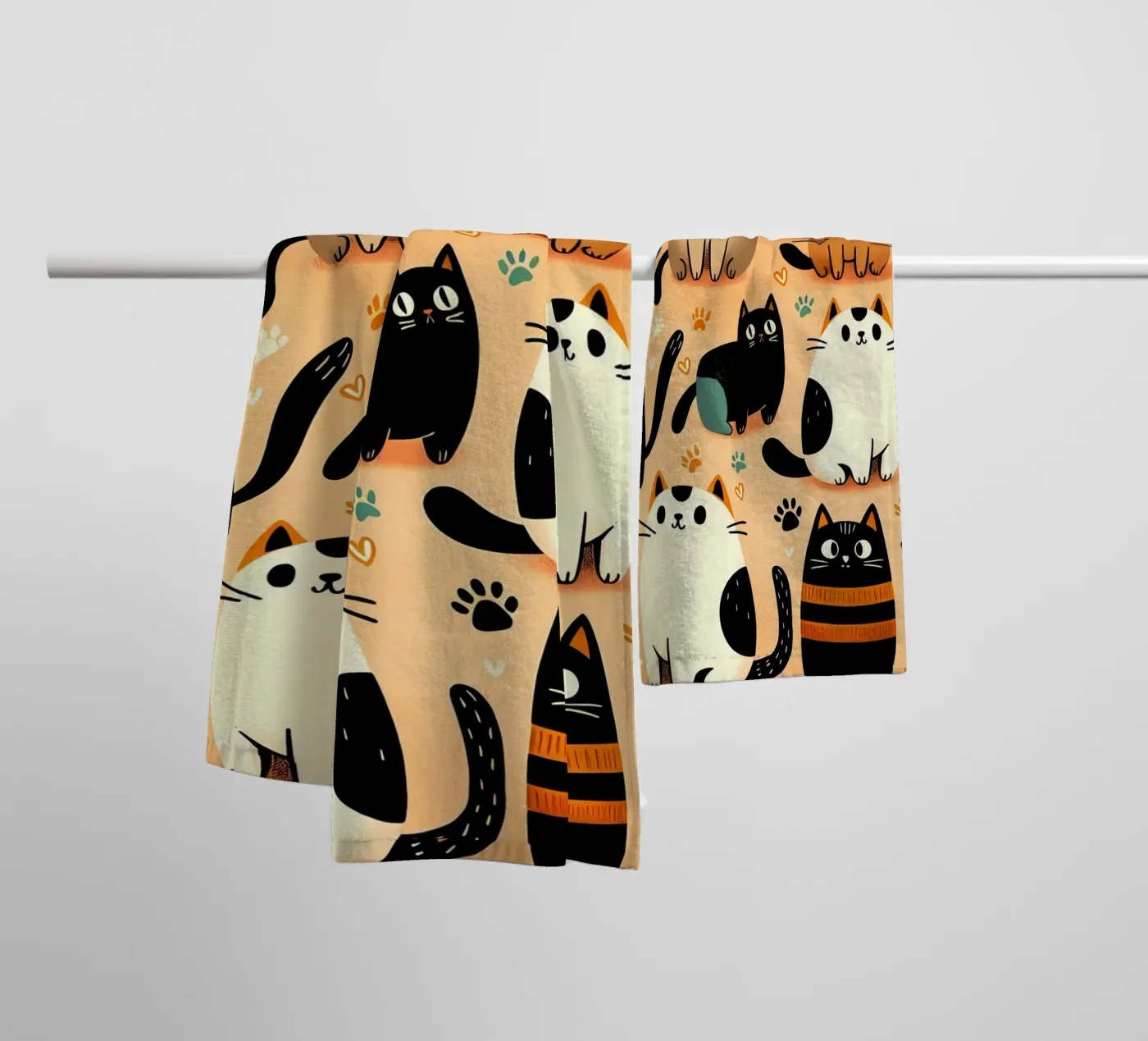 Cat Doodle Pattern badhanddoek van Happy Littles