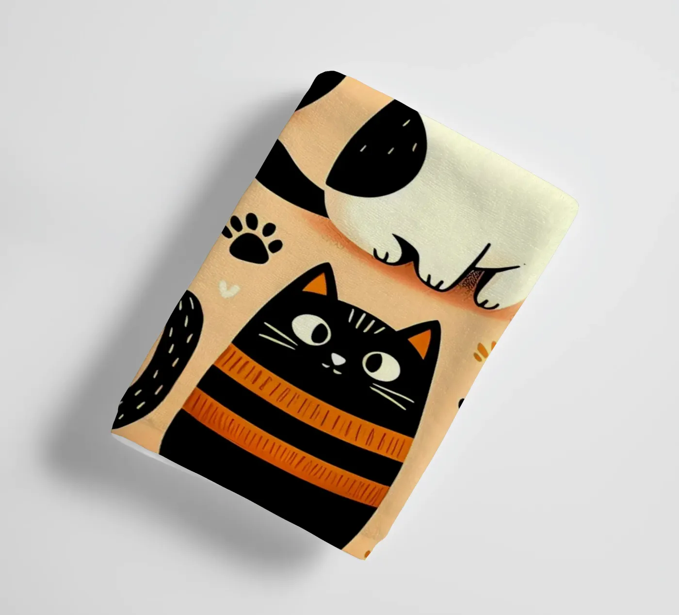 Schema di scarabocchio di gatto asciugamano da bagno da Happy Littles