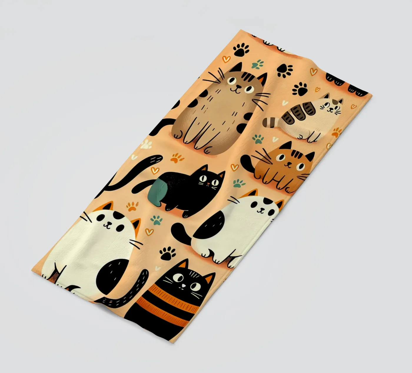 Cat Doodle Pattern strandhanddoek van Happy Littles