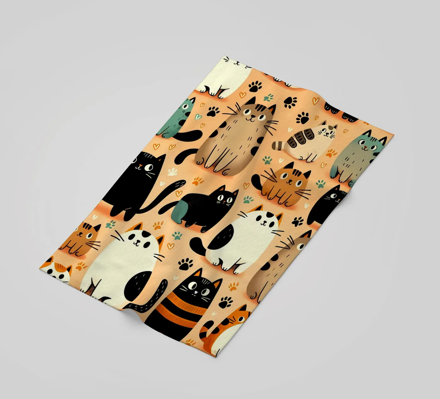 Cat Doodle Pattern strandhanddoek van Happy Littles
