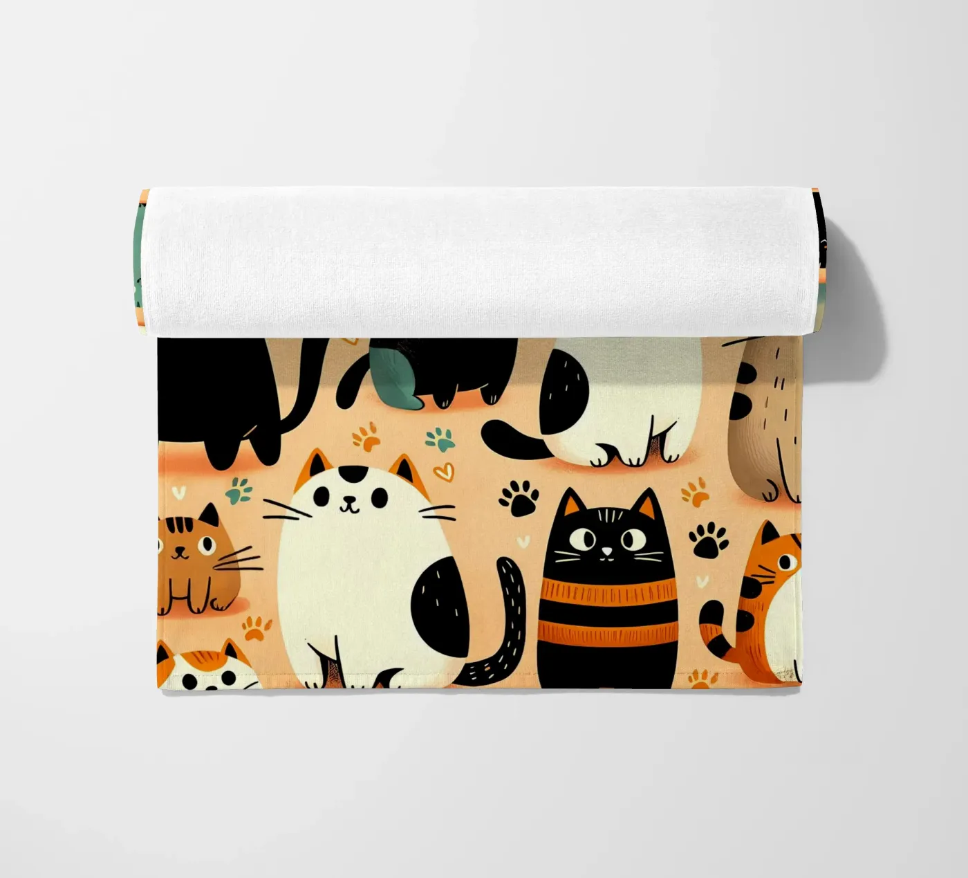 Cat Doodle Pattern strandhanddoek van Happy Littles