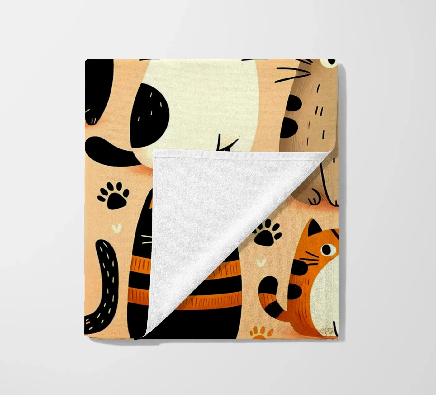 Cat Doodle Pattern strandhanddoek van Happy Littles