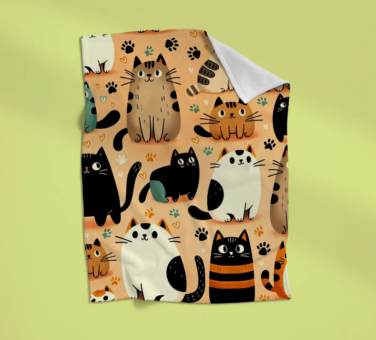 Cat Doodle Pattern fleecedeken van Happy Littles