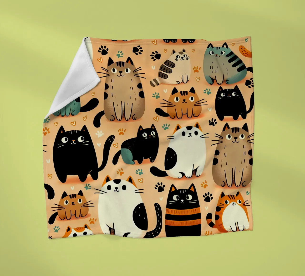 Cat Doodle Pattern fleecedeken van Happy Littles