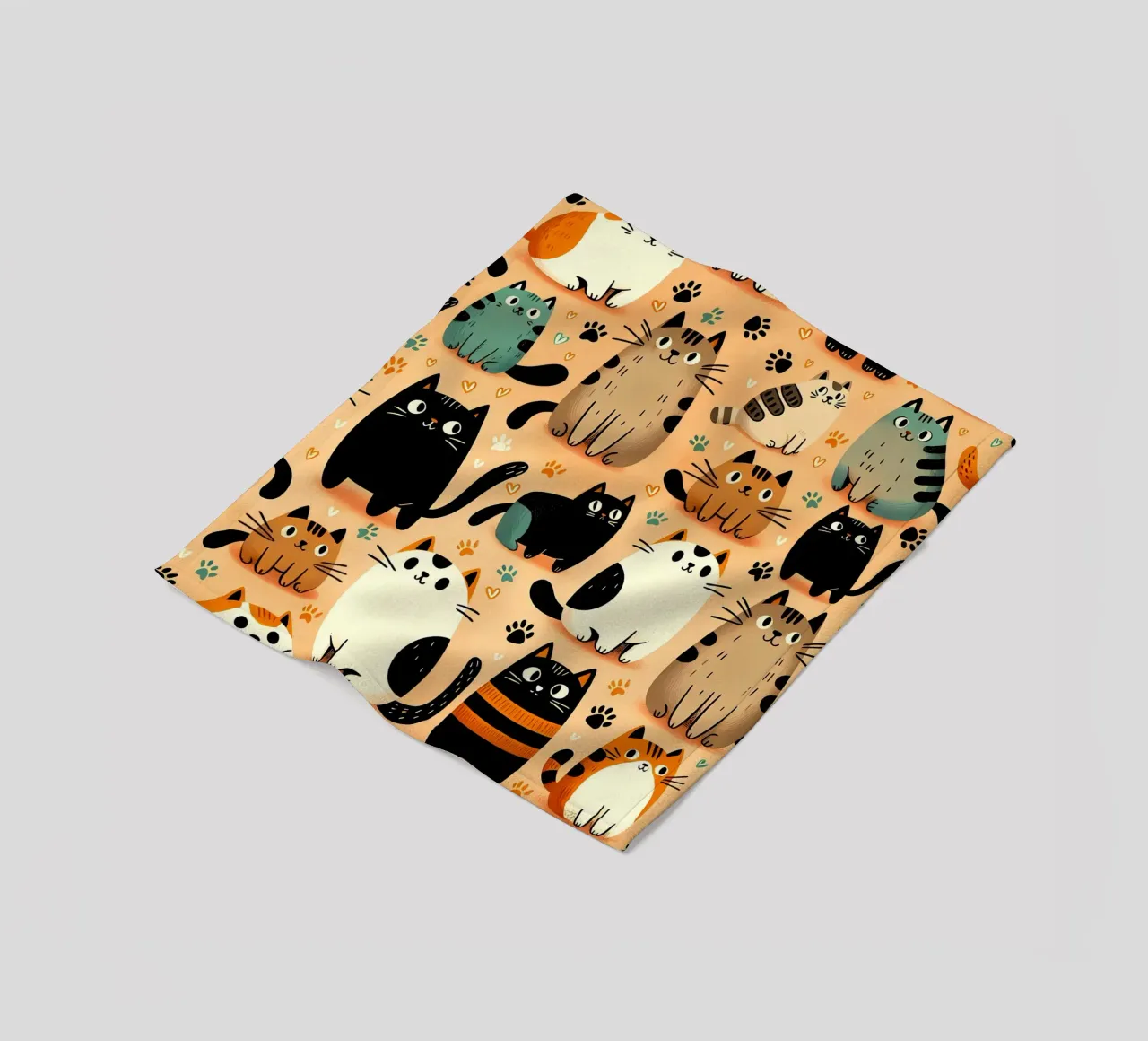 Cat Doodle Pattern fleecedeken van Happy Littles