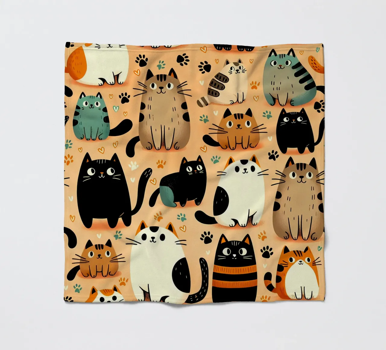Cat Doodle Pattern fleecedeken van Happy Littles