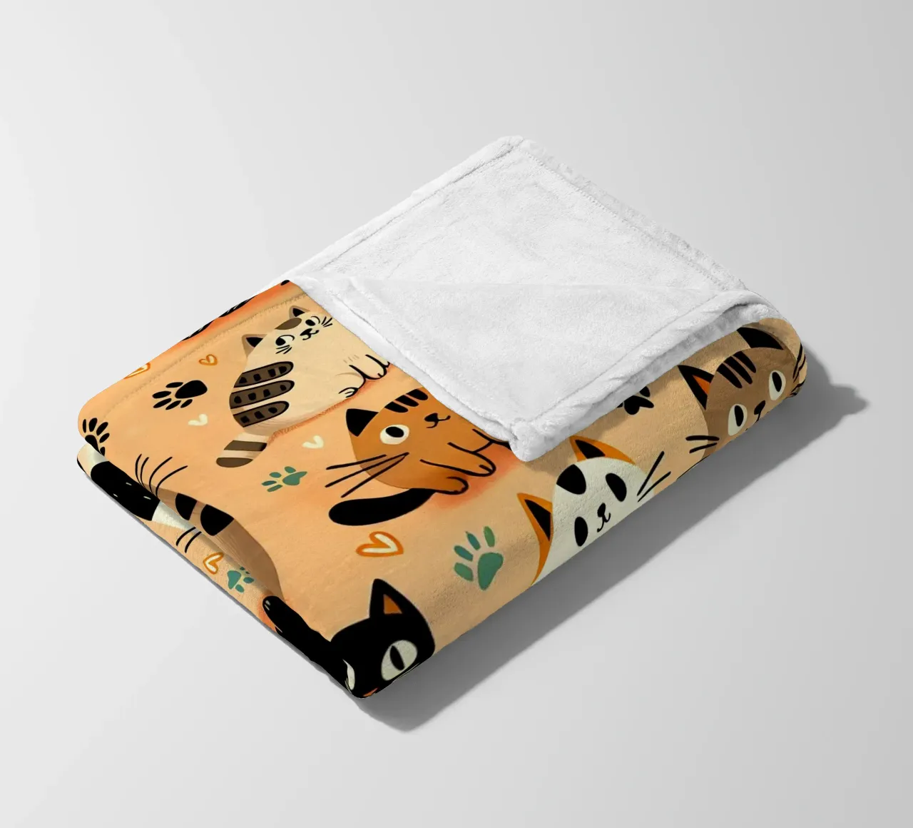 Cat Doodle Pattern fleecedeken van Happy Littles