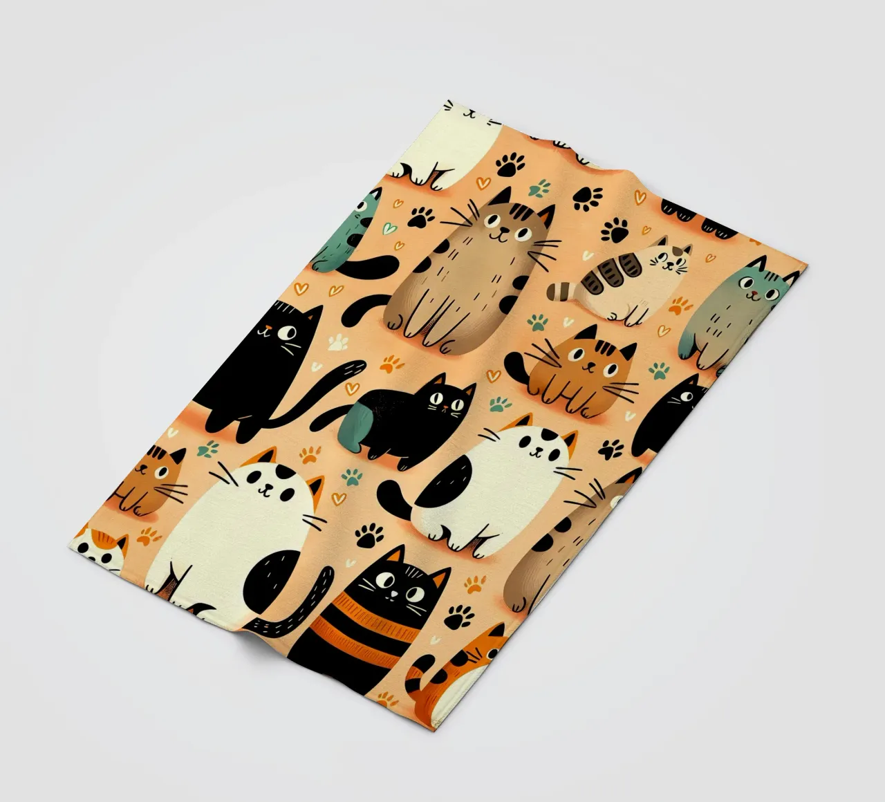 Cat Doodle Pattern fleecedeken van Happy Littles