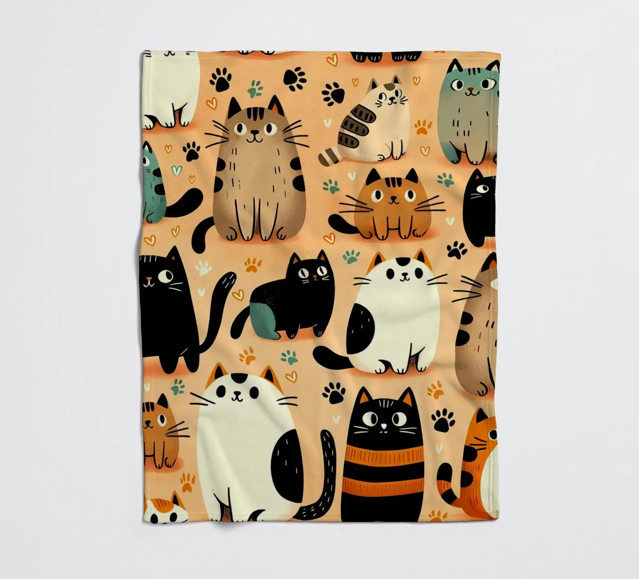 Cat Doodle Pattern fleecedeken van Happy Littles