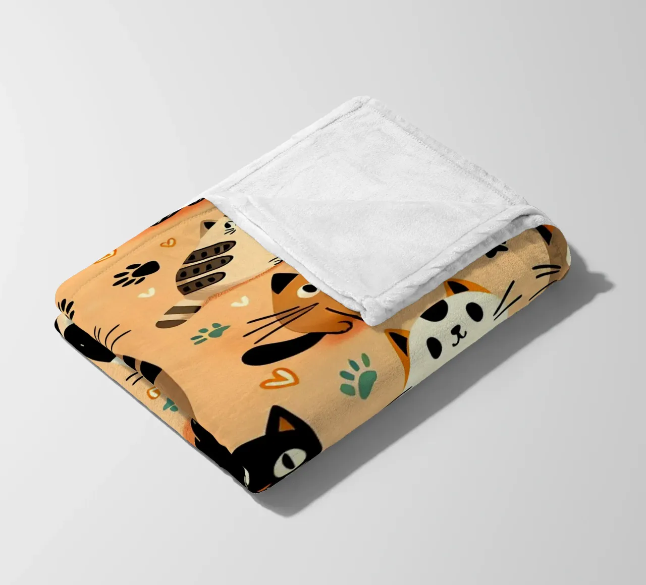 Cat Doodle Pattern fleecedeken van Happy Littles