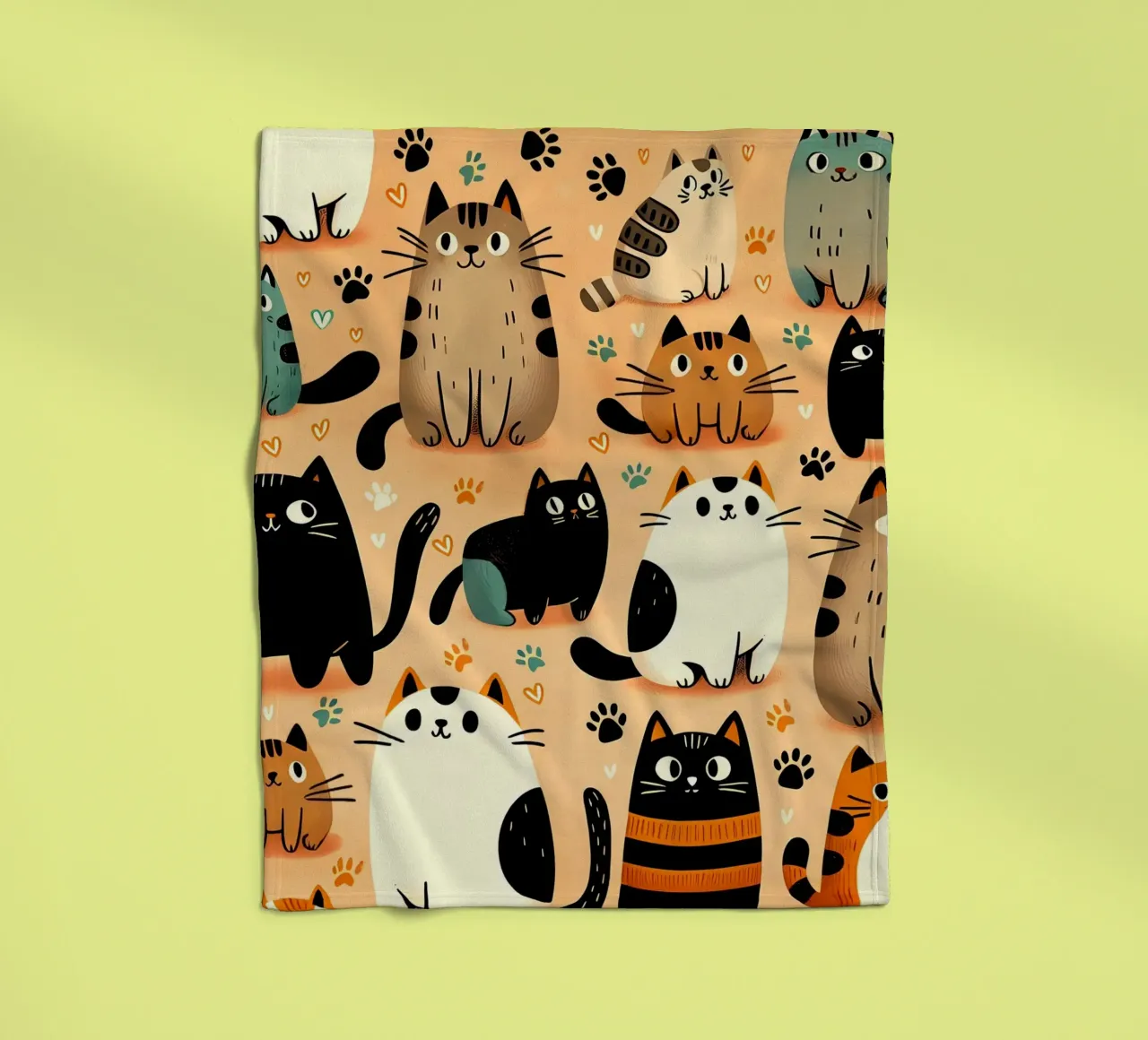 Cat Doodle Pattern fleecedeken van Happy Littles