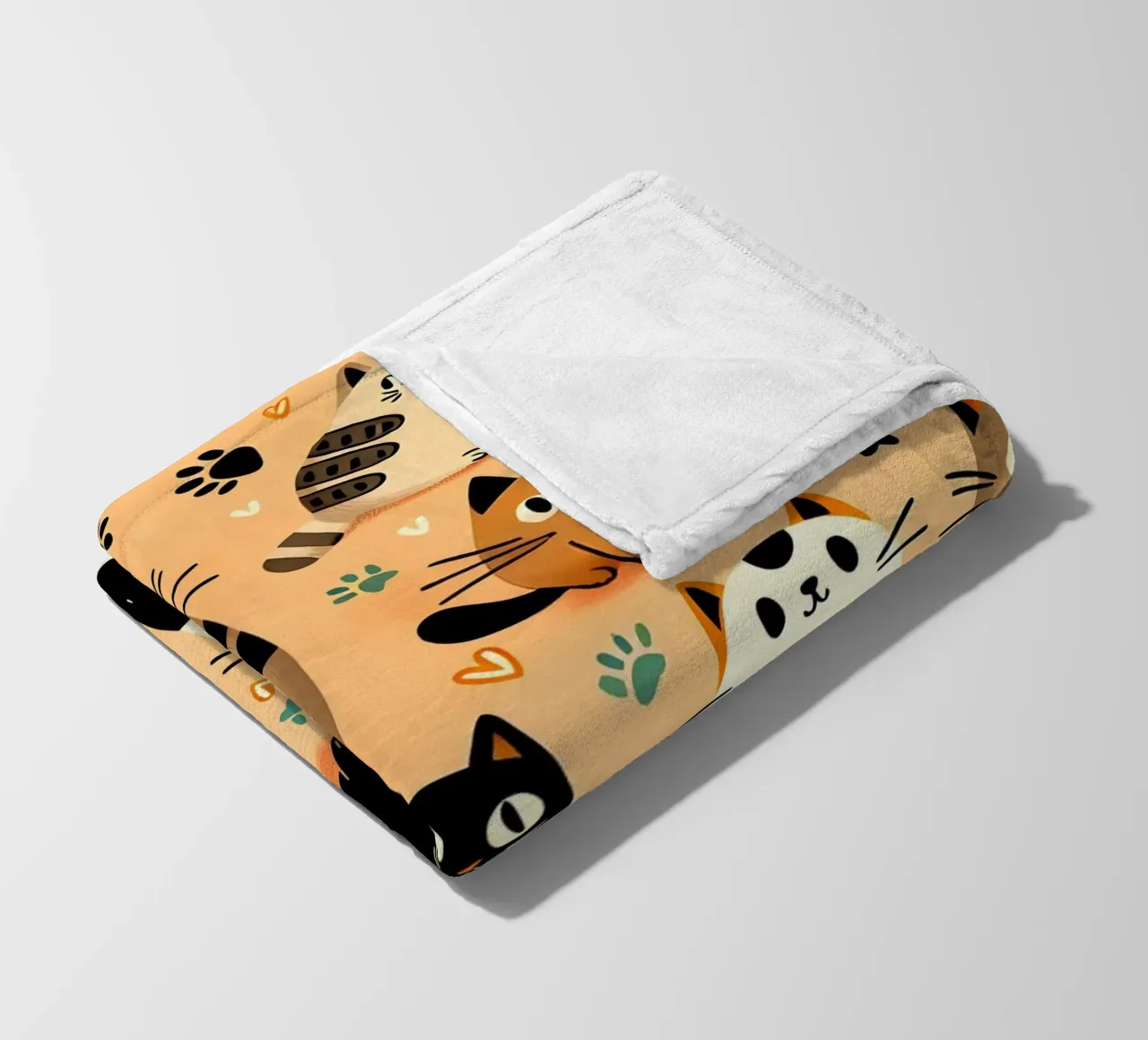 Cat Doodle Pattern fleecedeken van Happy Littles