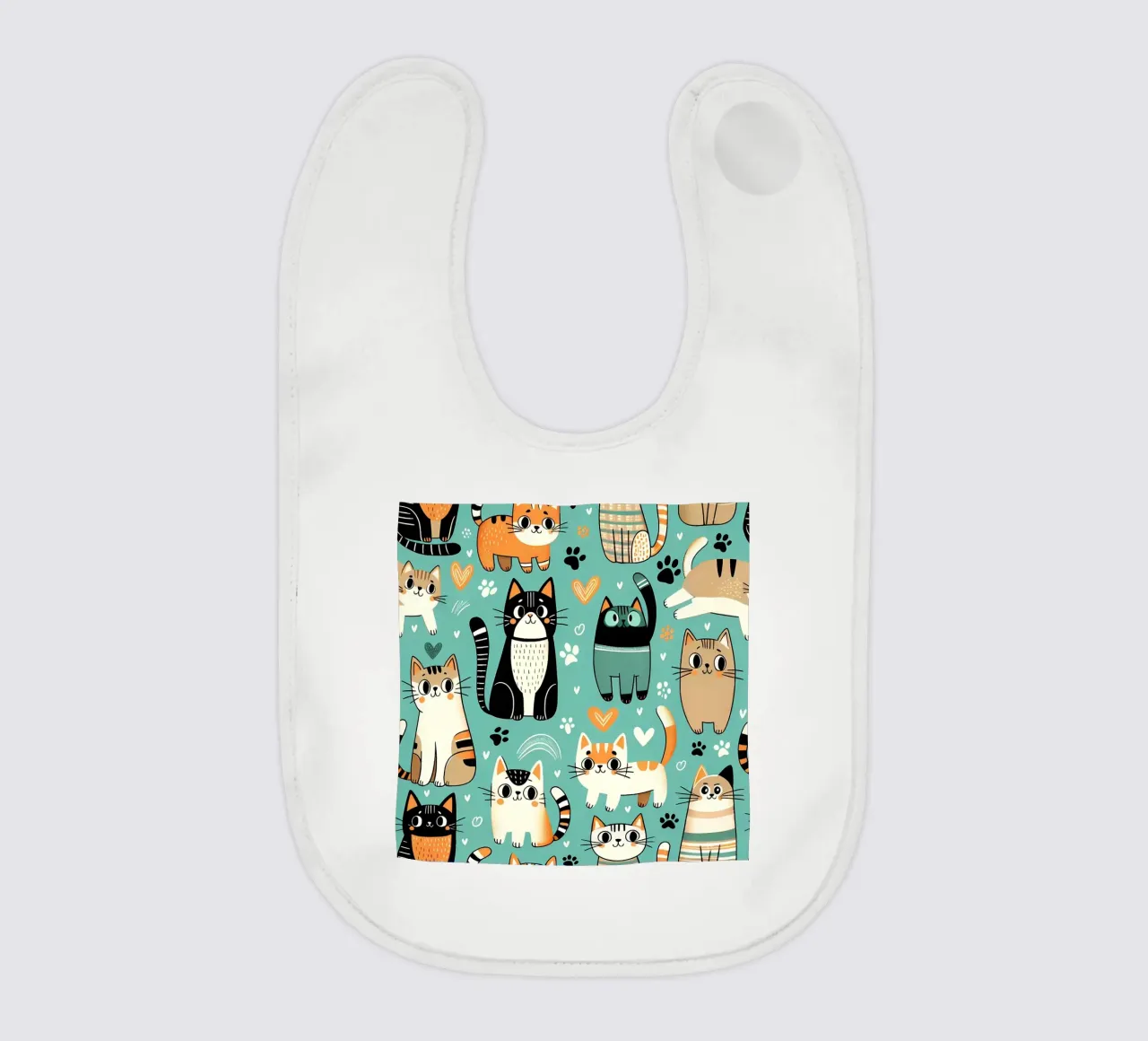 Cat Doodle Pattern baby bib by Happy Littles