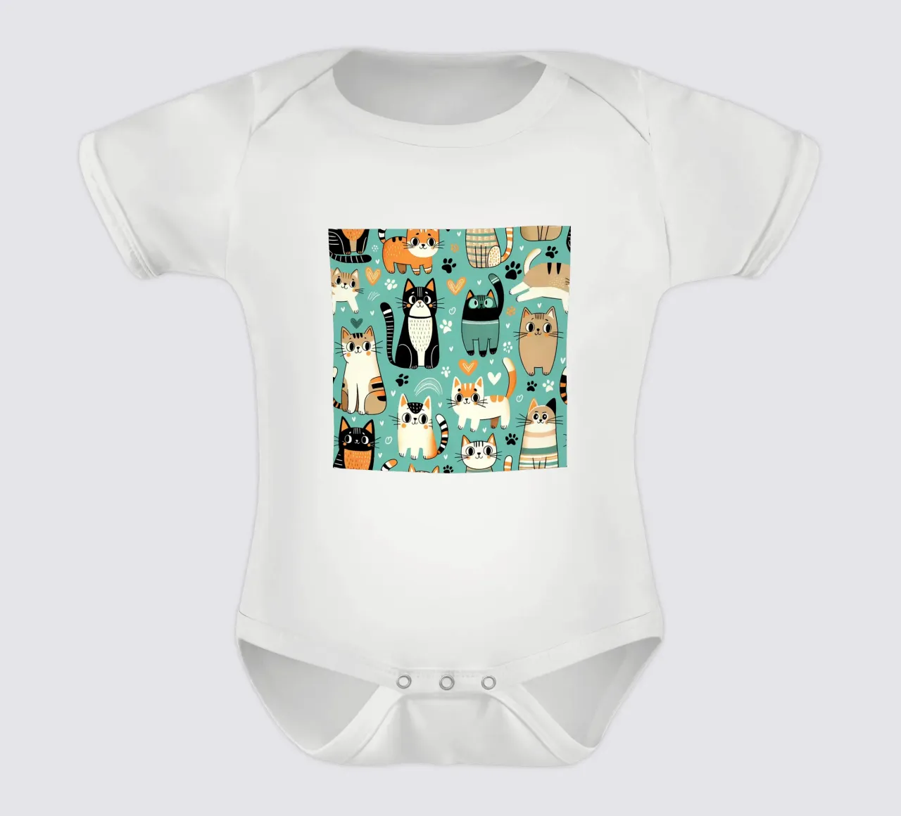 Motif de gribouillis de chat body bébé de Happy Littles