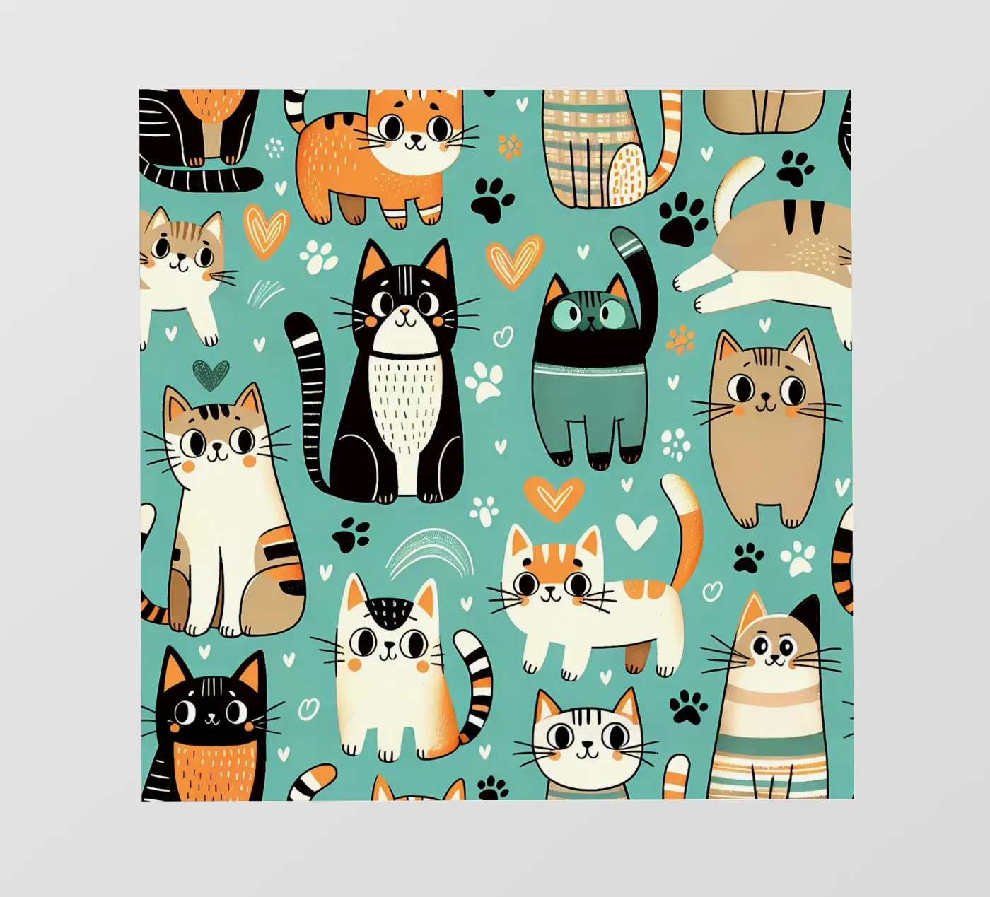 Cat Doodle Pattern backlit folie van Happy Littles