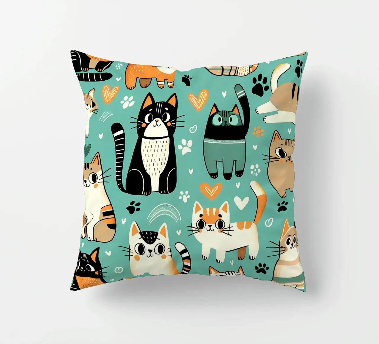 Schema di scarabocchio di gatto cuscino da Happy Littles