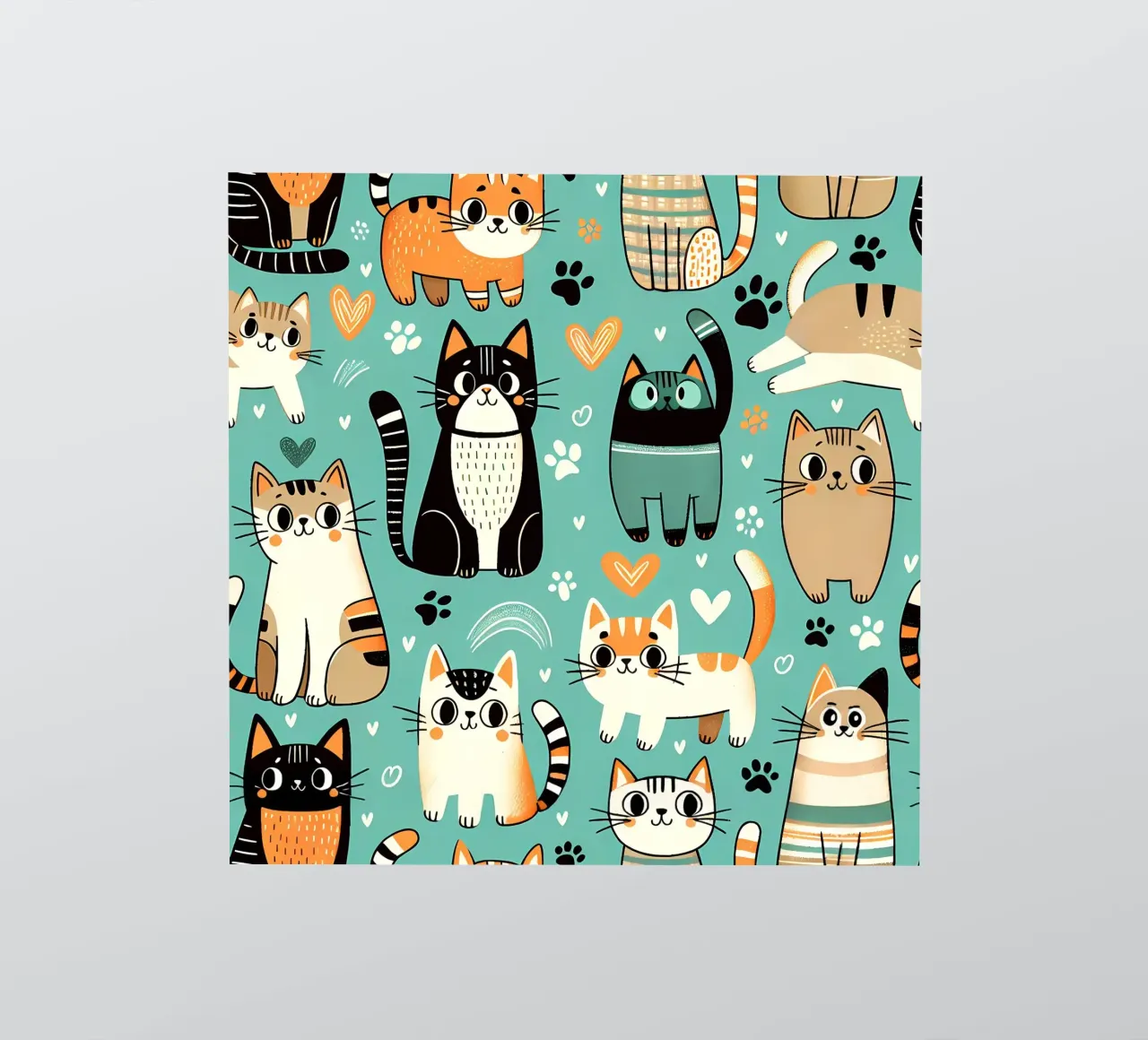 Cat Doodle Pattern sticker by Happy Littles