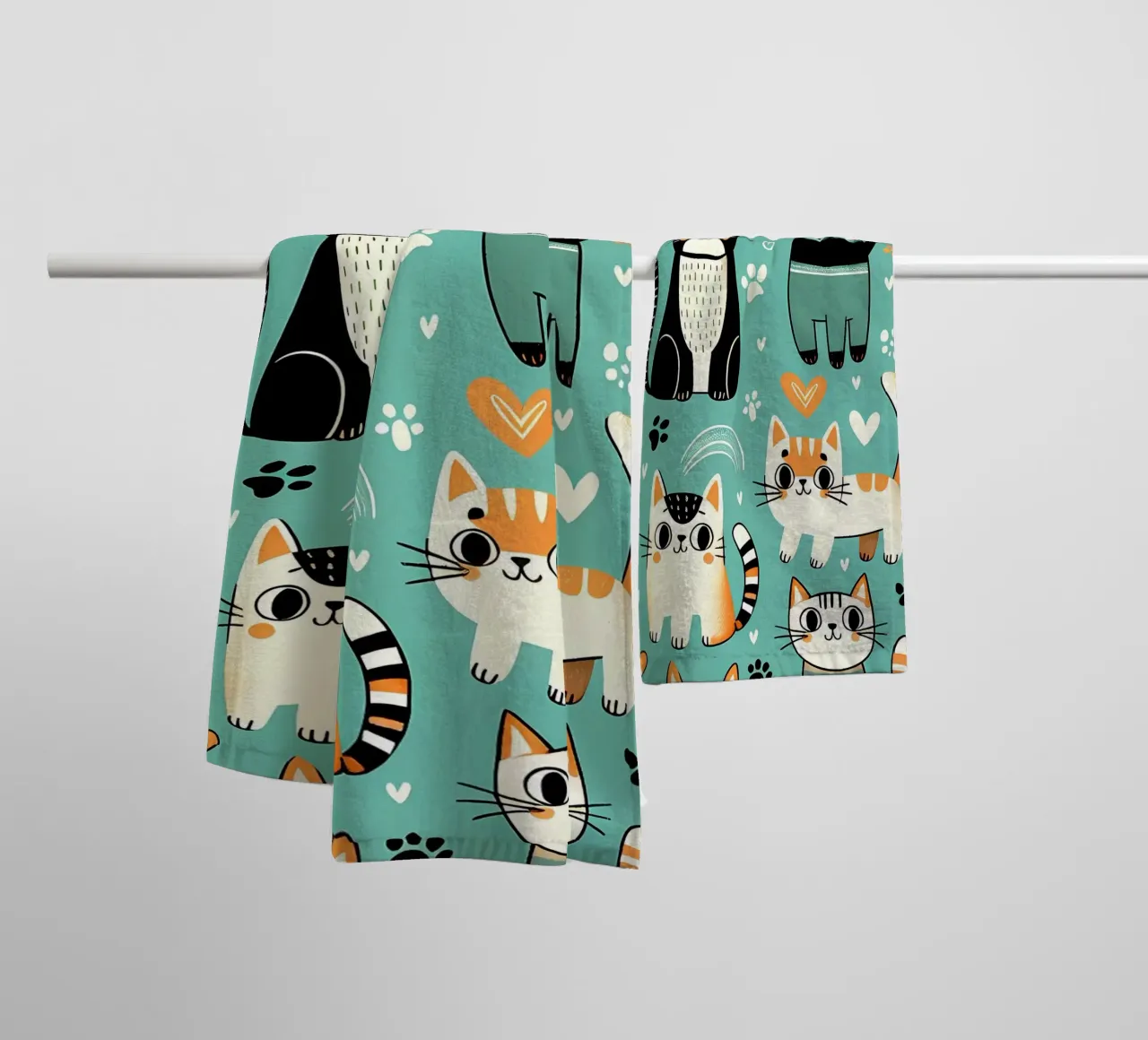 Cat Doodle Pattern badhanddoek van Happy Littles