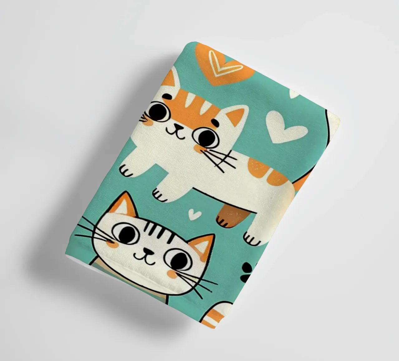 Cat Doodle Pattern towel by Happy Littles