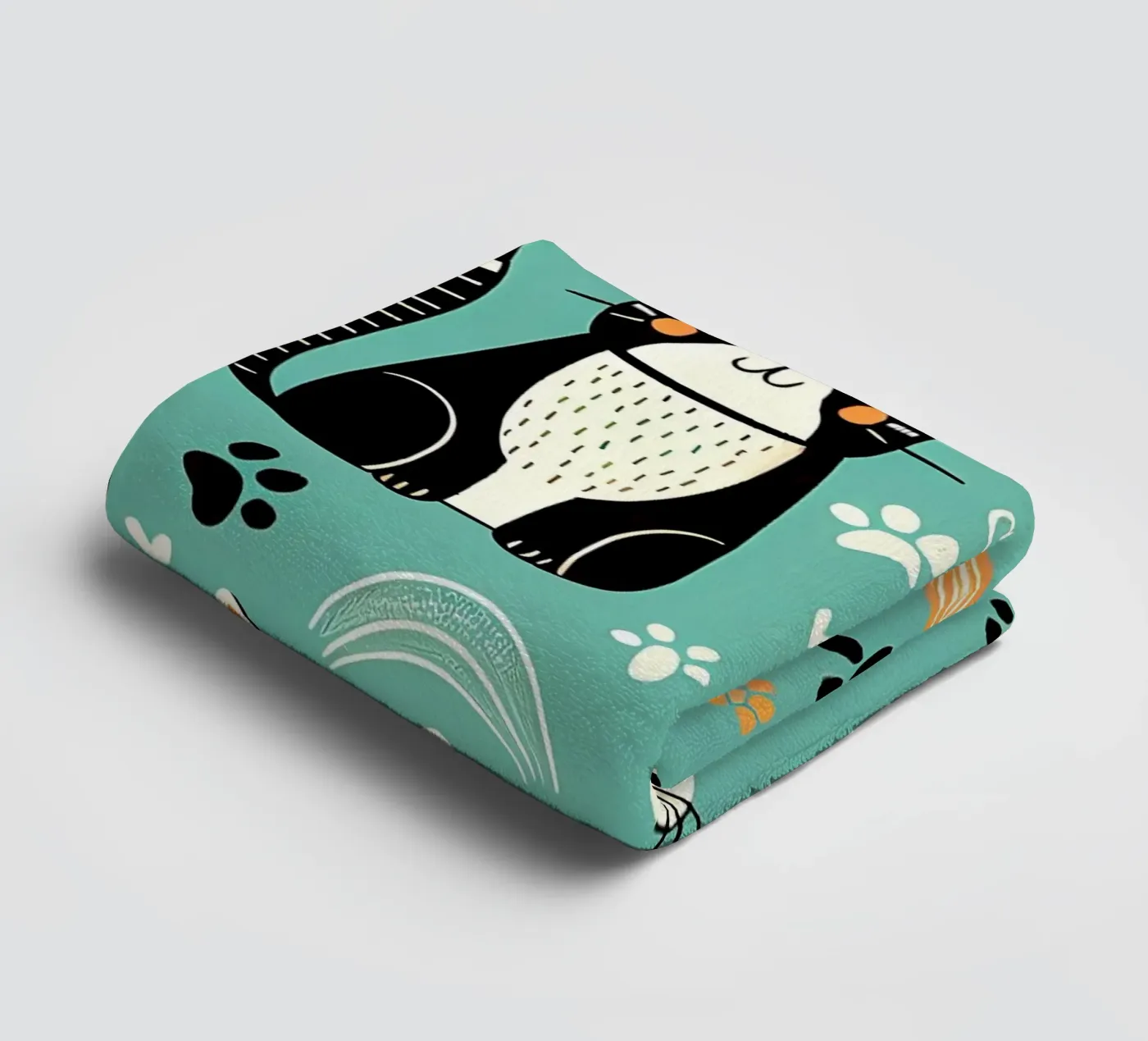 Katze Doodle-Muster Handtuch von Happy Littles