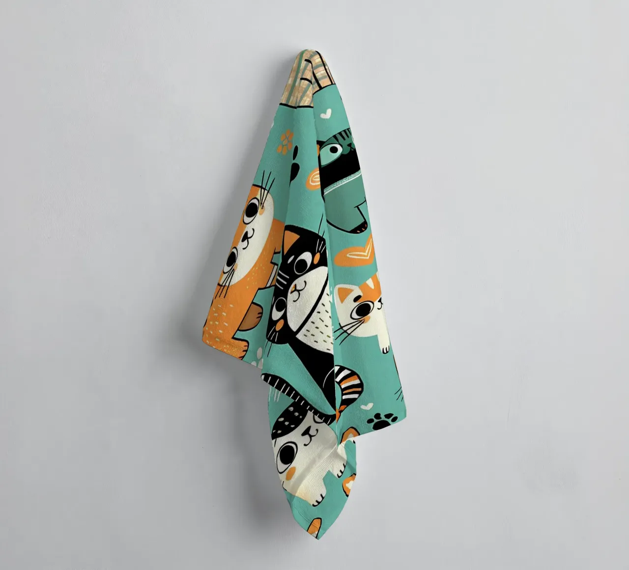 Cat Doodle Pattern badhanddoek van Happy Littles