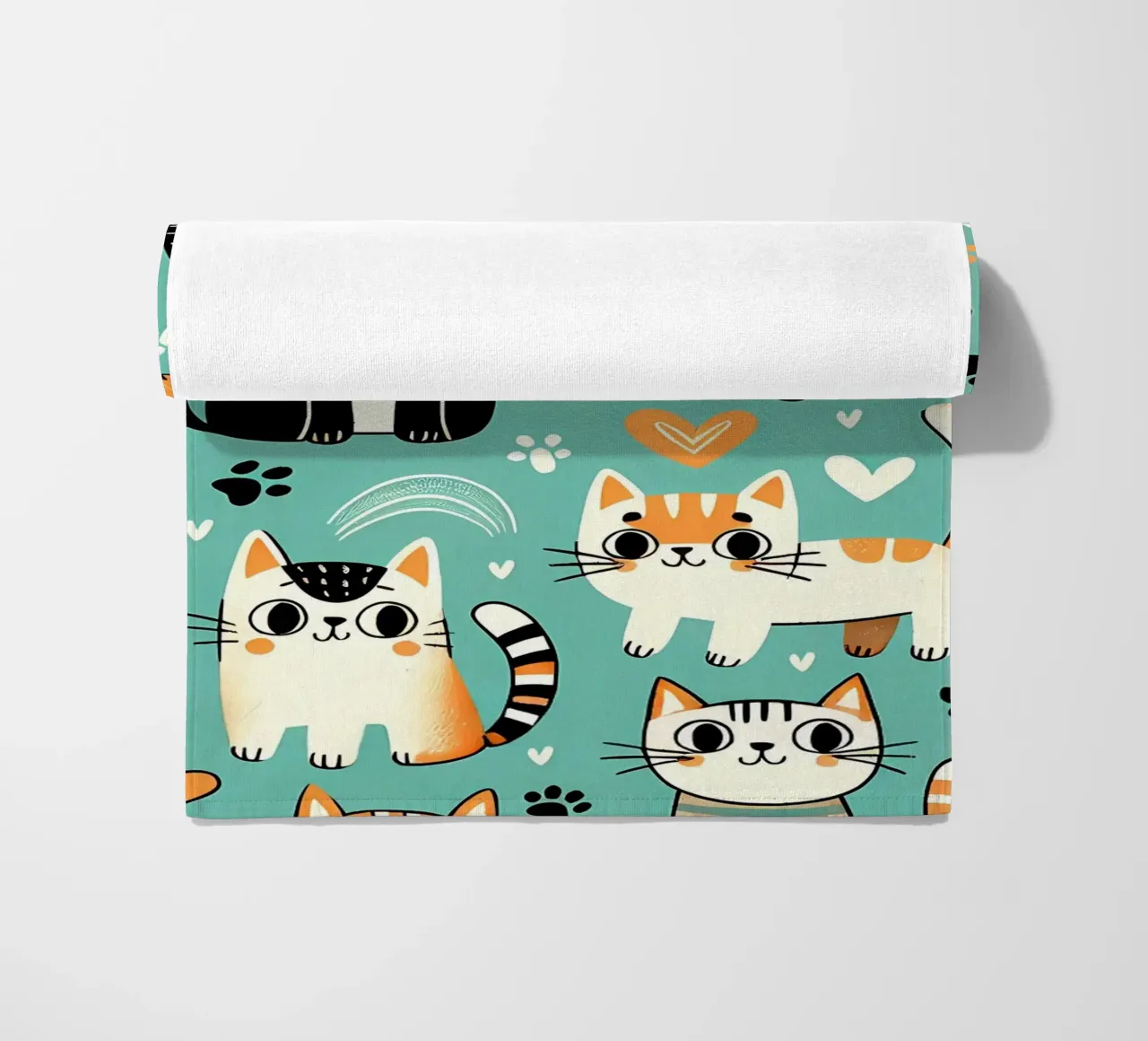 Cat Doodle Pattern strandhanddoek van Happy Littles