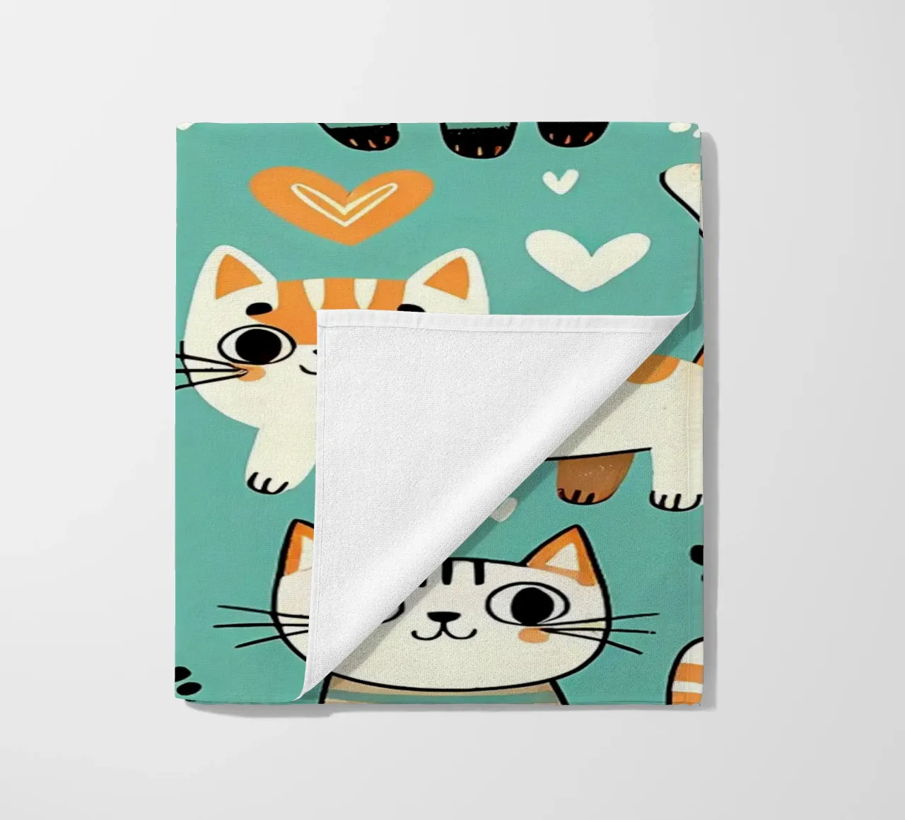 Cat Doodle Pattern strandhanddoek van Happy Littles