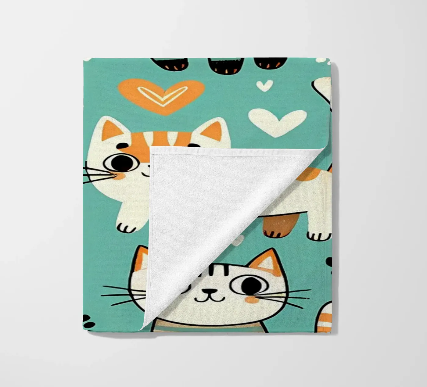 Cat Doodle Pattern strandhanddoek van Happy Littles