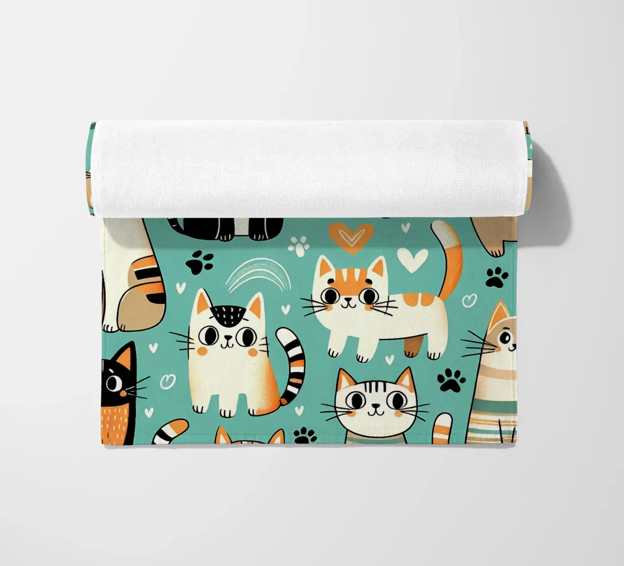 Cat Doodle Pattern strandhanddoek van Happy Littles