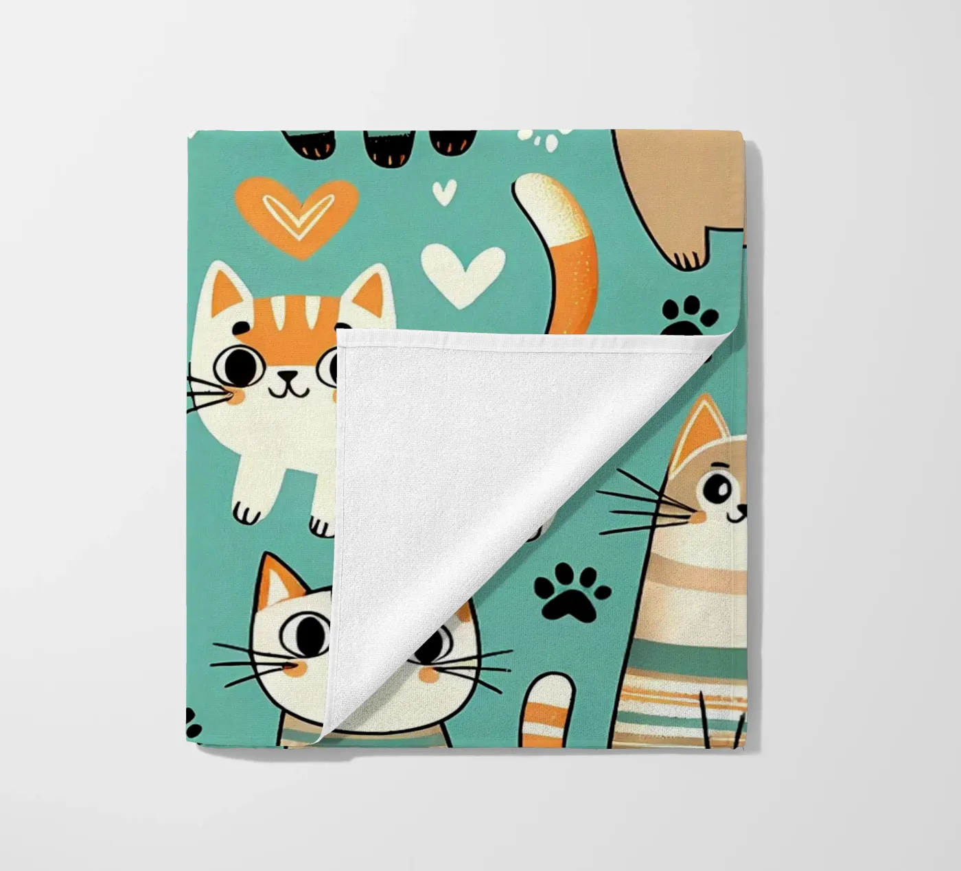 Cat Doodle Pattern strandhanddoek van Happy Littles