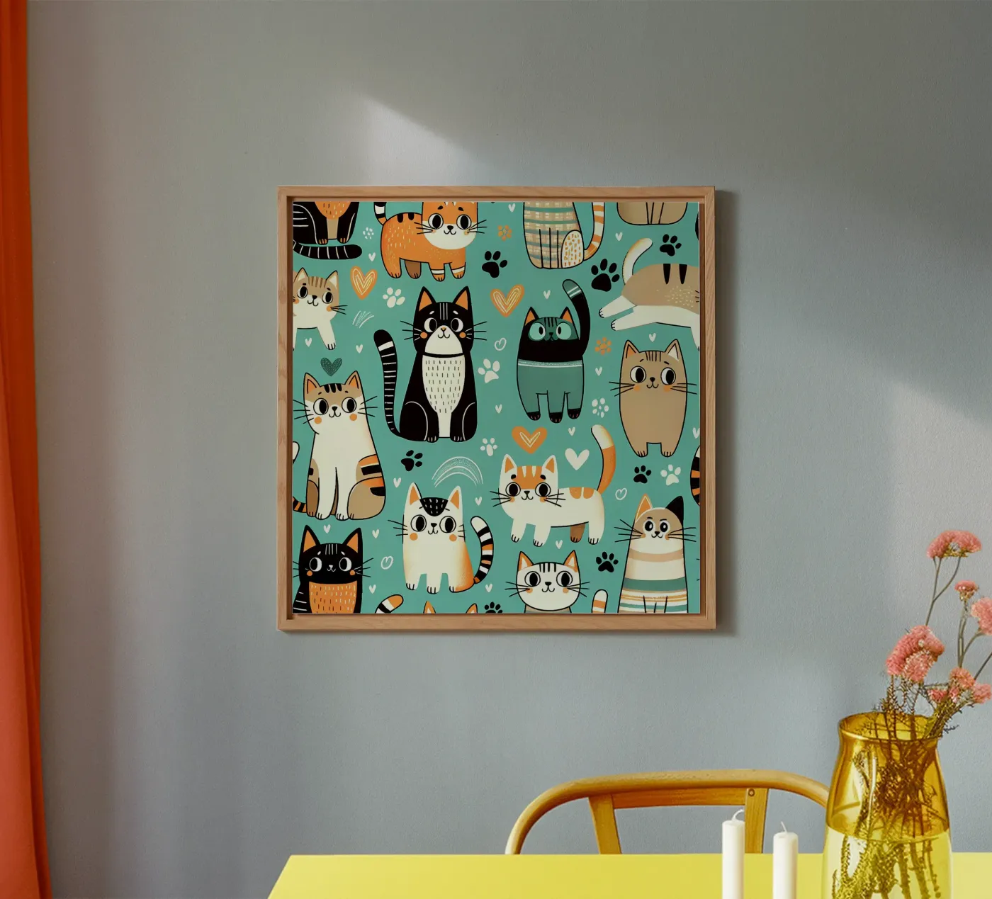 Schema di scarabocchio di gatto pannello forex da Happy Littles