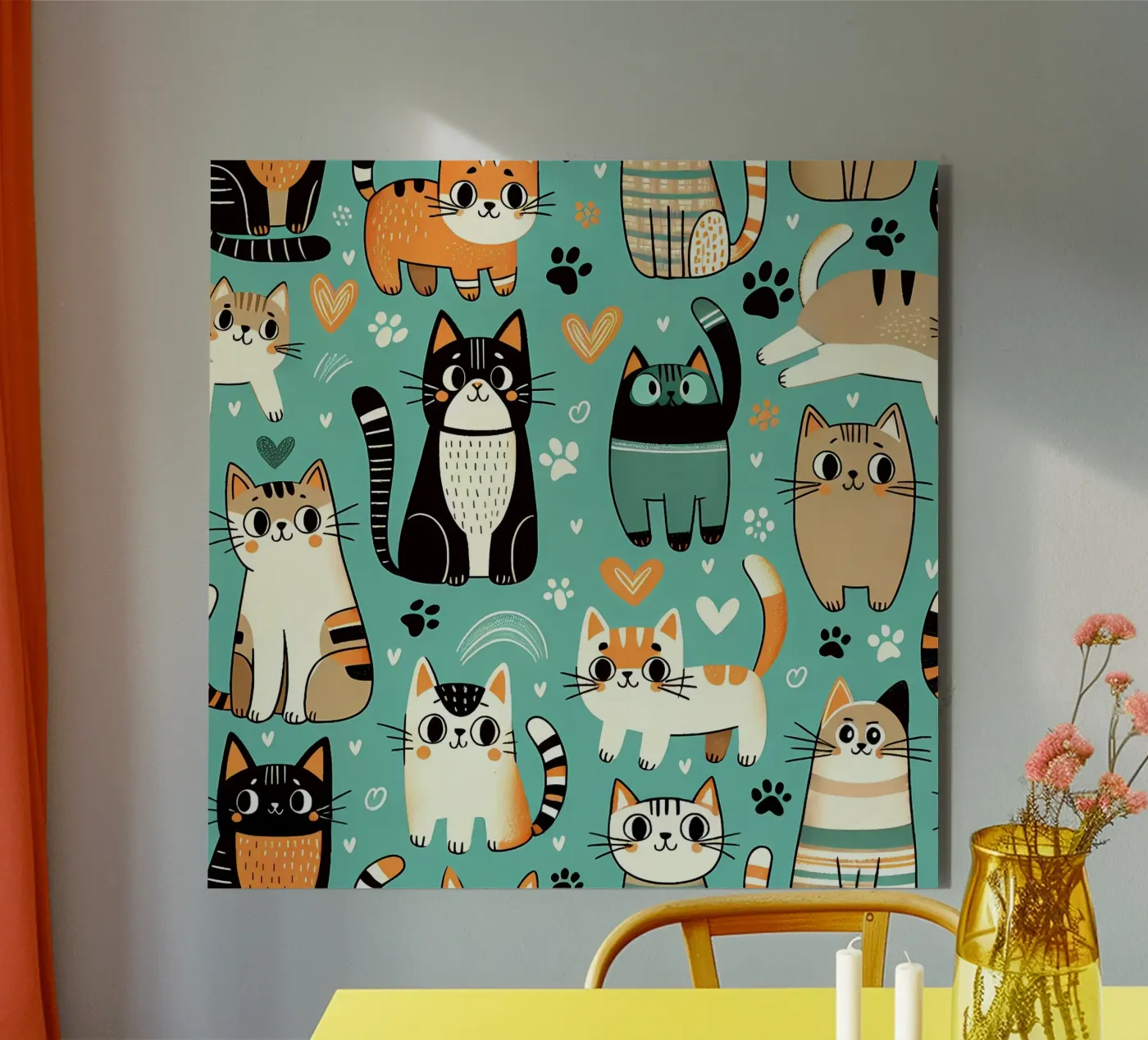 Schema di scarabocchio di gatto pannello forex da Happy Littles