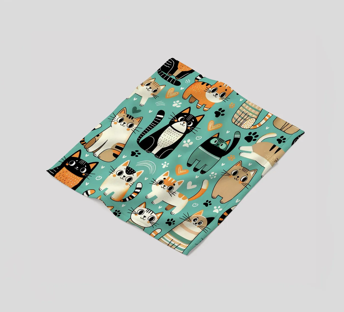 Schema di scarabocchio di gatto coperta in pile da Happy Littles