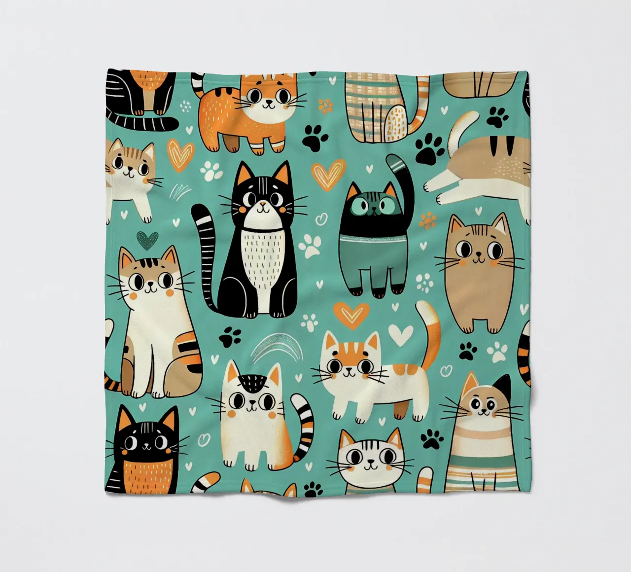 Cat Doodle Pattern fleecedeken van Happy Littles