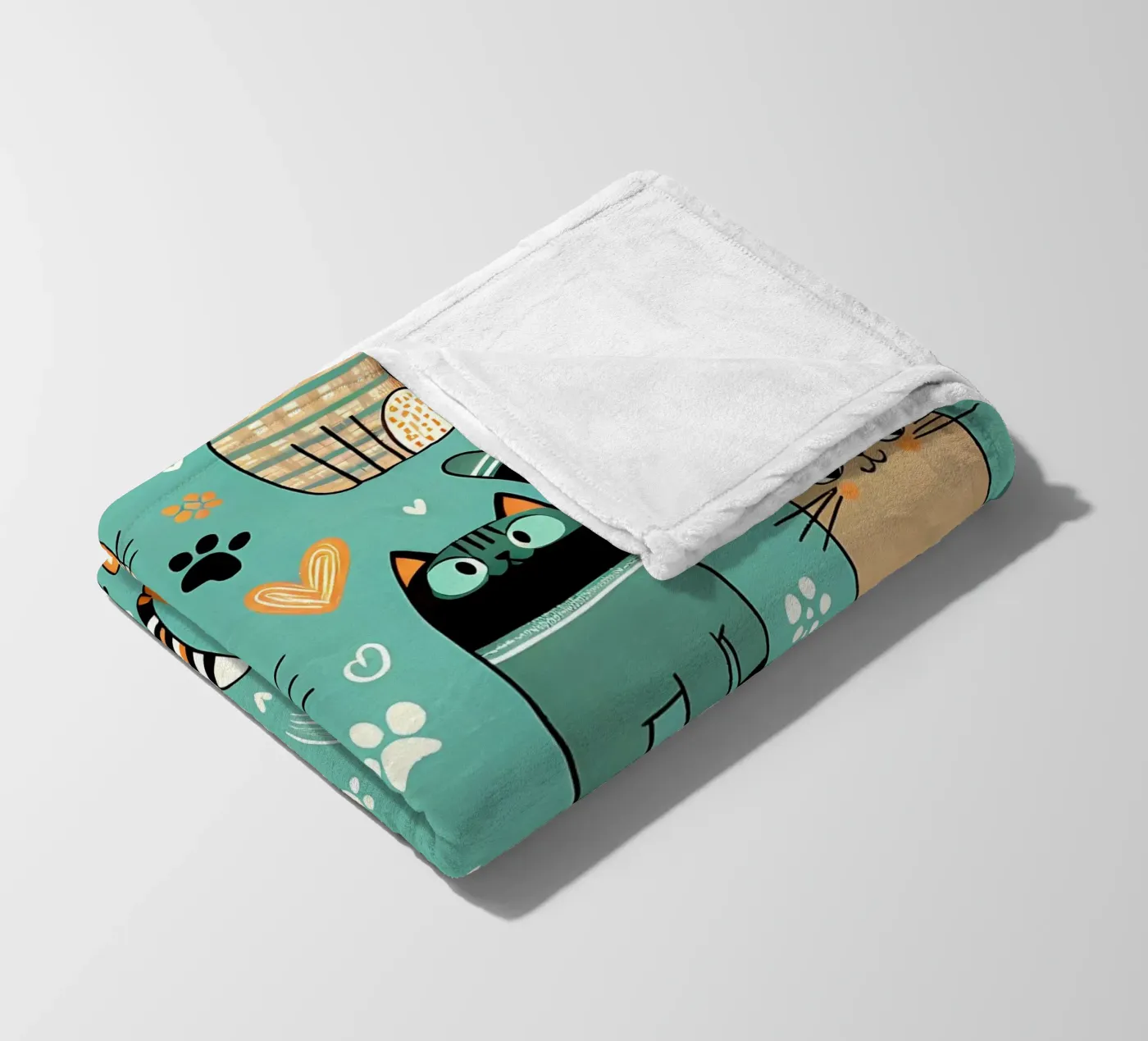 Schema di scarabocchio di gatto coperta in pile da Happy Littles