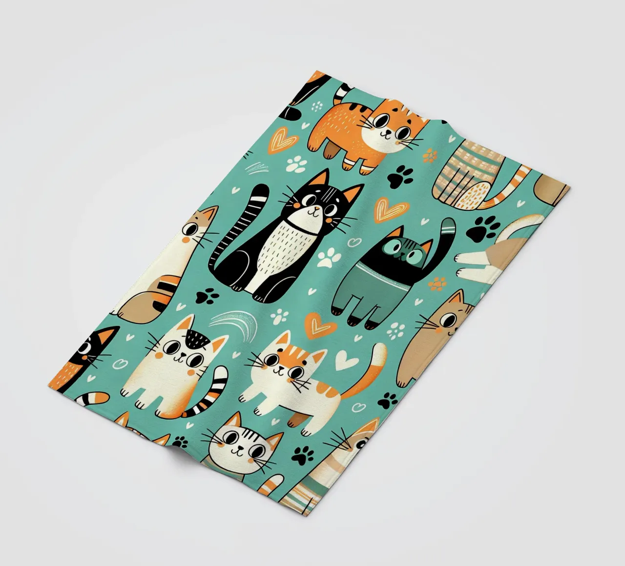 Cat Doodle Pattern fleecedeken van Happy Littles