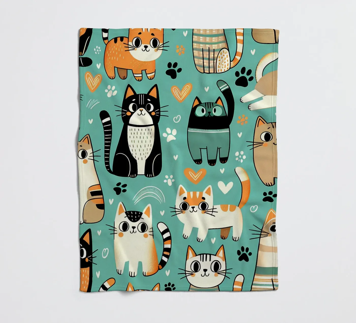 Schema di scarabocchio di gatto coperta in pile da Happy Littles